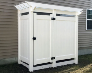 What to Consider When Installing an Outdoor Shower eastern shore porch & patio