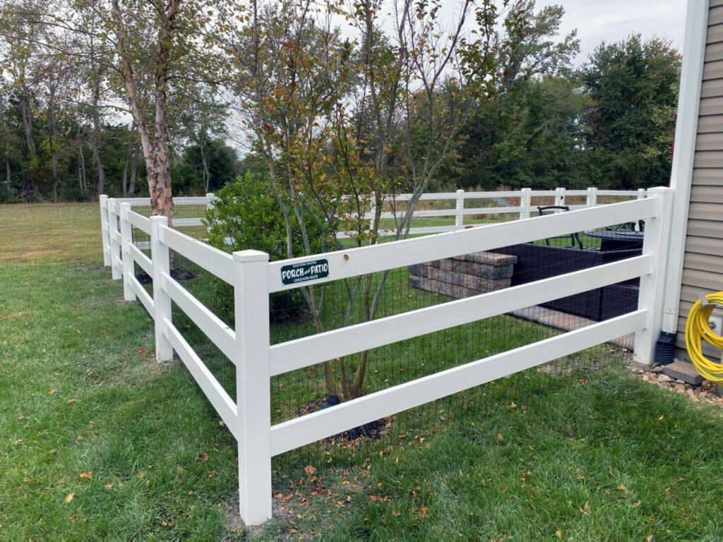 Vinyl Rail Fences in Delaware eastern shore porch & patio